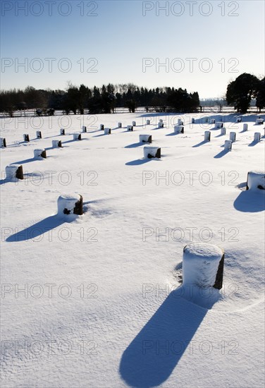 Woodhenge, Amesbury, Wiltshire, after a heavy snowfall, c1980-c2017