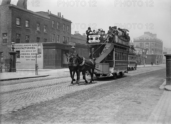 Horse tram, South London, c1900