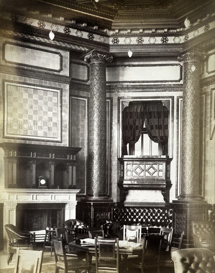 Smoking room, National Liberal Club, Whitehall Place, Westminster, London, 1887