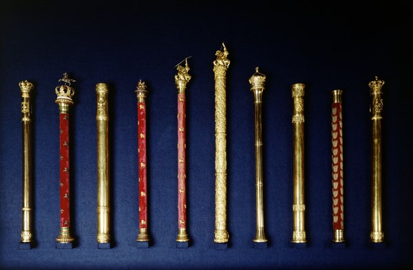 Ten of the Duke of Wellington's batons, Apsley House, London, c1980-c2017