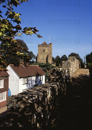 View from Battle Abbey towards St Mary's Church, Battle, East Sussex, 2010