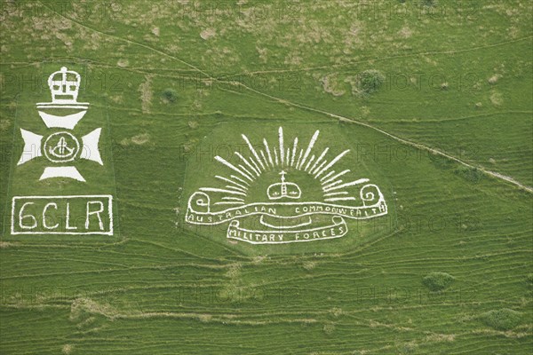 Chalk military badges, Fovant Down, Wiltshire, 2016