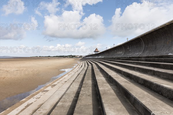 Sea wall and steps, Burnham-on-Sea, Sedgemoor, Somerset, c2010s