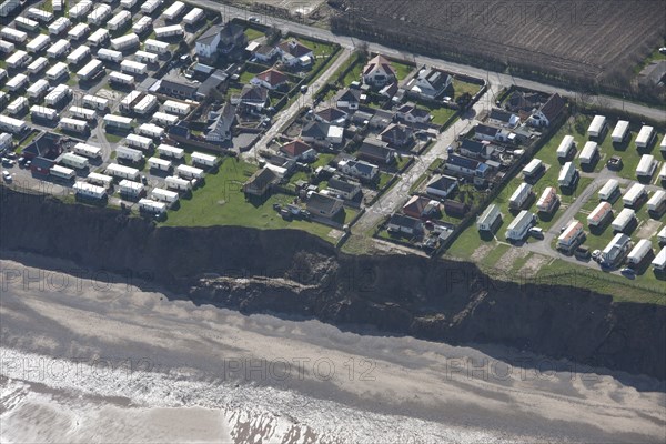 Coastal erosion by Westholme Avenue, Hornsea, East Riding of Yorkshire, 2014