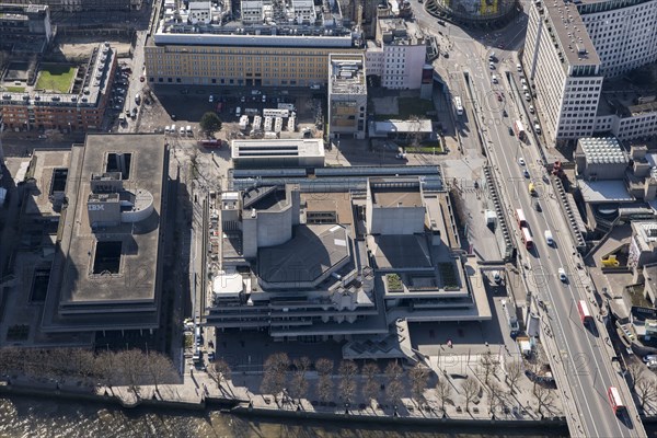 Royal National Theatre and IBM Building, South Bank, Lambeth, London, 2018