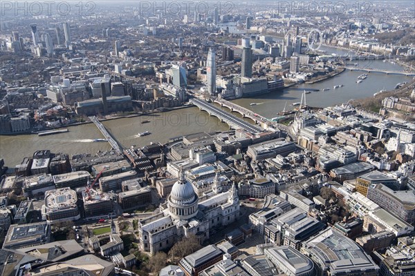 St Paul's Cathedral and view towards the South Bank, London, 2018