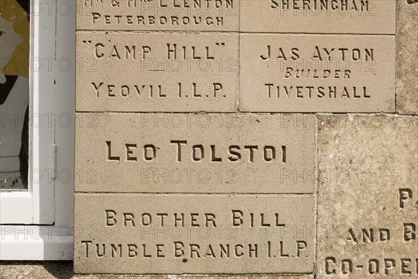 Inscribed stones, Burston Strike School, Church Green, Burston, Norfolk, 2017