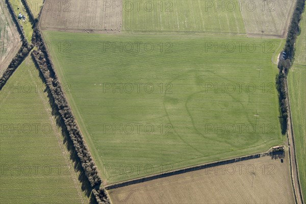 Iron Age double ditched enclosure crop mark, near South Wonston, Hampshire, 2018