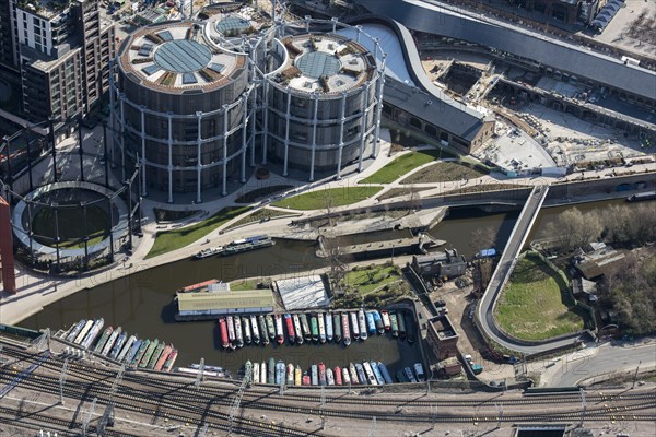 British Waterways Yacht Basin and St Pancras Lock, Regent's Canal, King's Cross, London, 2018