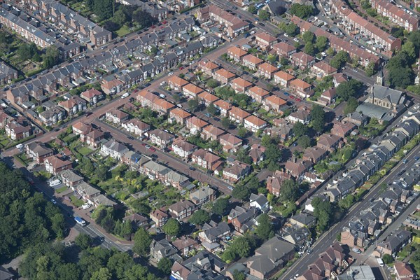 Rows of semi-detached houses, Gateshead, Tyne and Wear, 2015