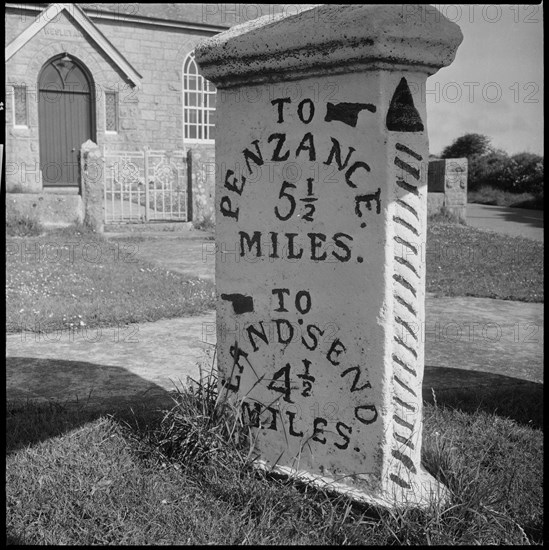 Guide post, Crow-an-Wra, St Buryan, Cornwall, 1967-1970