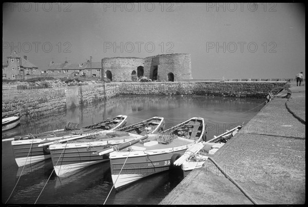 Beadnell Harbour piers, Beadnell, Northumberland, c1955-c1980