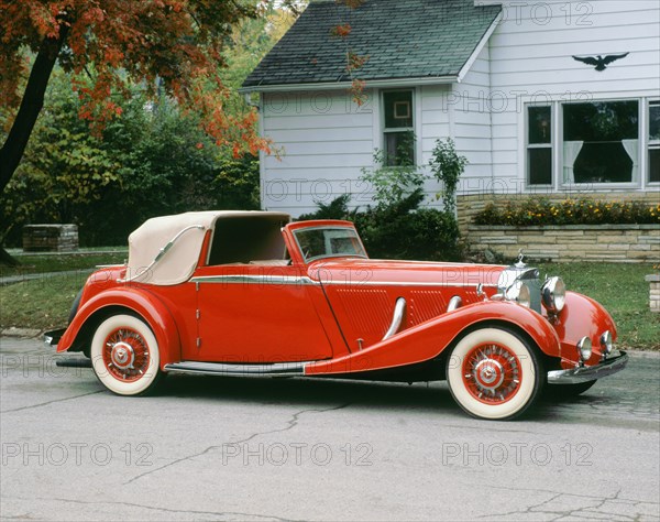 1936 Mercedes Benz 500K Sedanca Drophead. Artist: Unknown.