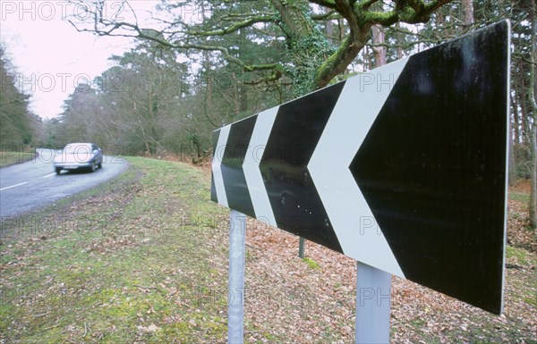 Chevron Road sign. Artist: Unknown.