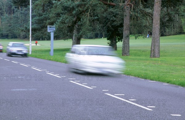 Speed Camera and road markings. Artist: Unknown.