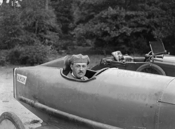 Andre Lombard in a Salmson 1100 cc, Brooklands. Artist: Bill Brunell.