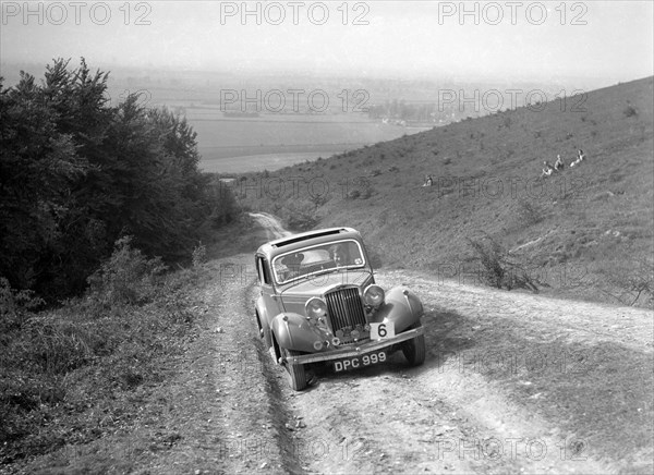 1935 Talbot 10 1185 cc competing in a Talbot CC trial. Artist: Bill Brunell.