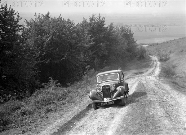 1936 Talbot 10 1185 cc competing in a Talbot CC trial. Artist: Bill Brunell.