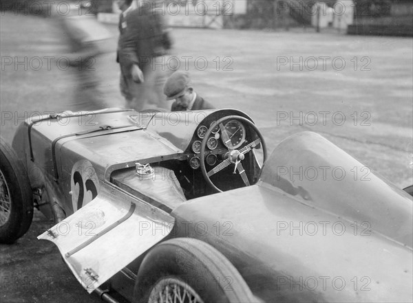 Cocckpit of Arthur Francis Ashby's special-bodied Riley 9 Brooklands, Brooklands, 1932. Artist: Bill Brunell.