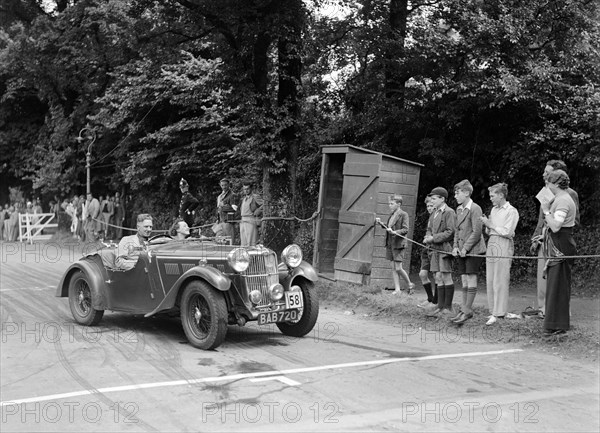 AH Langley's Autosports team Singer B37, winner of a premier award, MCC Torquay Rally, July 1937. Artist: Bill Brunell.