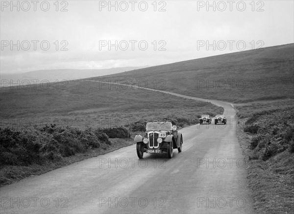 WH Scriven's Austin 7 Grasshopper, winner of a silver award at the MCC Torquay Rally, July 1937. Artist: Bill Brunell.