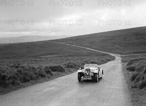 Morgan 4/4 of JC Harris competing at the MCC Torquay Rally, July 1937. Artist: Bill Brunell.