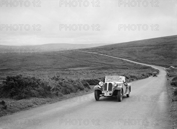 Frazer-Nash BMW 319/55 of LG Johnson, competing at the MCC Torquay Rally, July 1937. Artist: Bill Brunell.