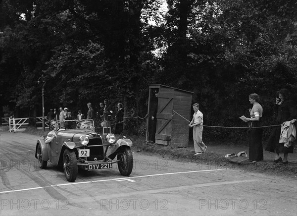 Peter Clark's HRG, winner of a silver award at the MCC Torquay Rally, July 1937. Artist: Bill Brunell.