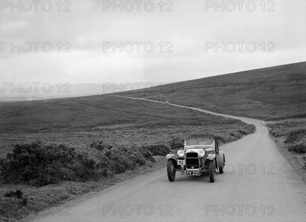 Peter Clark's HRG, winner of a silver award at the MCC Torquay Rally, July 1937. Artist: Bill Brunell.