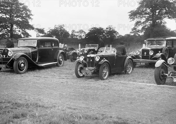 Cars taking part in the Bugatti Owners Club gymkhana, 5 July 1931. Artist: Bill Brunell.