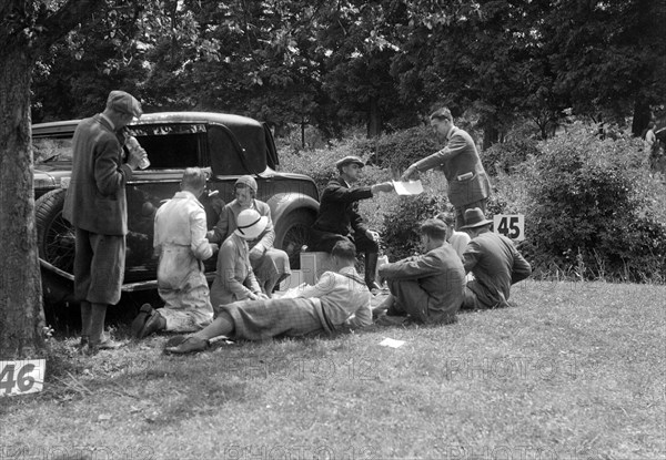 Enjoying a picnic at the MAC Shelsley Walsh Speed Hill Climb, Worcestershire. Artist: Bill Brunell.