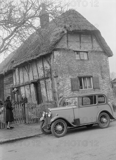 Road testing a Triumph Scorpion, Horley, Surrey, 1931. Artist: Bill Brunell.