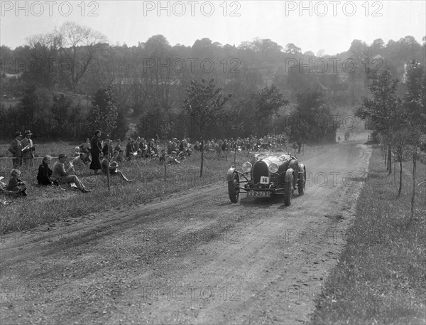 Bugatti Type 43, Bugatti Owners Club Hill Climb, Chalfont St Peter, Buckinghamshire, 1935. Artist: Bill Brunell.