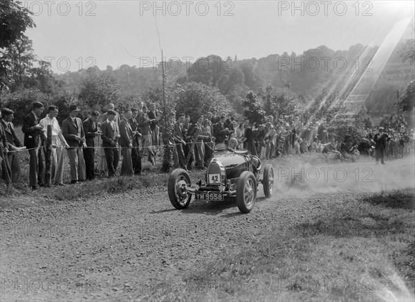 Bugatti Type 35, Bugatti Owners Club Hill Climb, Chalfont St Peter, Buckinghamshire, 1935. Artist: Bill Brunell.