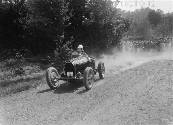Bugatti Type 35, Bugatti Owners Club Hill Climb, Chalfont St Peter, Buckinghamshire, 1935. Artist: Bill Brunell.