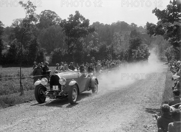 Bugatti Type 49, Bugatti Owners Club Hill Climb, Chalfont St Peter, Buckinghamshire, 1935. Artist: Bill Brunell.