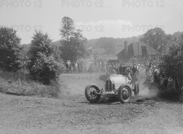 Bugatti Type 37, Bugatti Owners Club Hill Climb, Chalfont St Peter, Buckinghamshire, 1935. Artist: Bill Brunell.