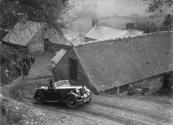 1934 Standard Avon tourer taking part in a Standard Car Owners Club trial. Artist: Bill Brunell.