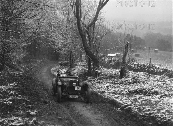 1932 Frazer-Nash TT replica taking part in a motoring trial, late 1930s. Artist: Bill Brunell.