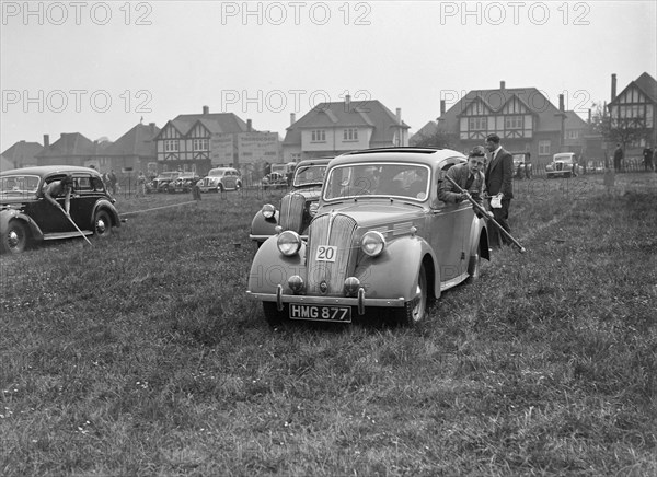 Standard Flying Twelve at the Standard Car Owners Club Gymkhana, 8 May 1938. Artist: Bill Brunell.