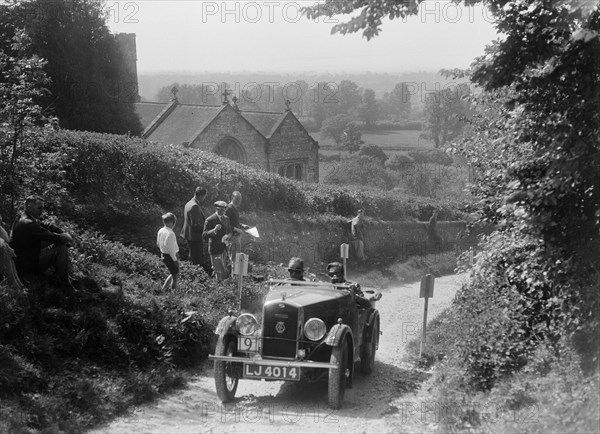 1931 Wolseley Hornet taking part in a West Hants Light Car Club Trial, Ibberton Hill, Dorset, 1930s. Artist: Bill Brunell.