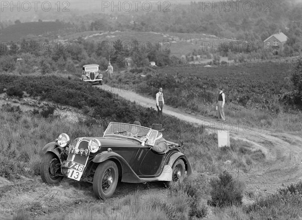 1935 Frazer-Nash BMW 315/40 taking part in the NWLMC Lawrence Cup Trial, 1937. Artist: Bill Brunell.