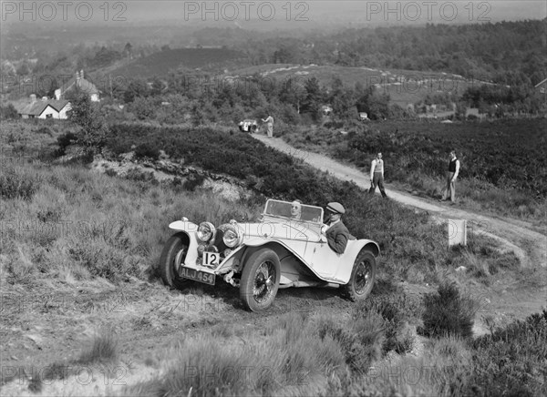 1935 Riley Imp 2-seater sports taking part in the NWLMC Lawrence Cup Trial, 1937. Artist: Bill Brunell.
