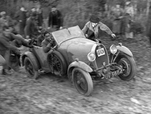 1929 Bugatti Type 40 open 4-seater Grand Sport taking part in the Inter-Varsity Trial, 1930. Artist: Bill Brunell.