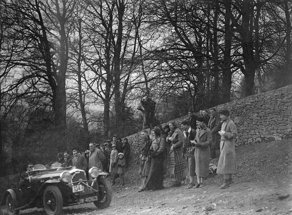 Wolseley Hornet of HK Crawford on Nailsworth Ladder, Sunbac Colmore Trial, Gloucestershire, 1934. Artist: Bill Brunell.