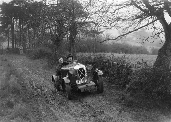 Salmson of E Lloyd-Jones at the Sunbac Colmore Trial, Gloucestershire, 1934. Artist: Bill Brunell.