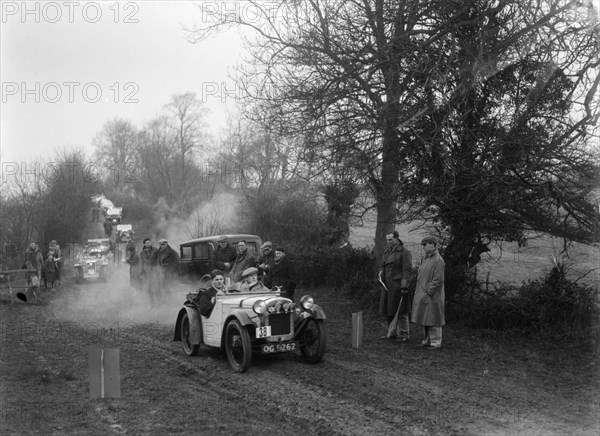 Austin Ulster of HG Conway at the Sunbac Colmore Trial, near Winchcombe, Gloucestershire, 1934. Artist: Bill Brunell.