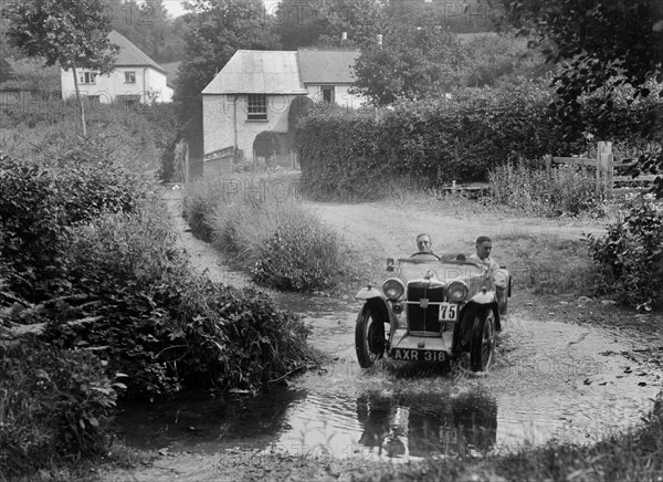 MG PA competing in the B&HMC Brighton-Beer Trial, Windout Lane, near Dunsford, Devon, 1934. Artist: Bill Brunell.