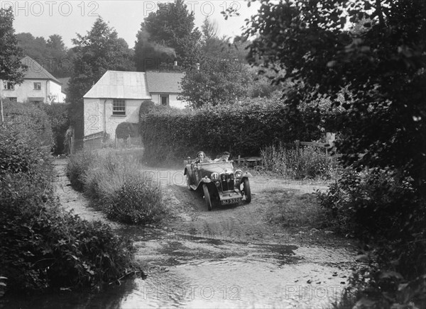 MG PA competing in the B&HMC Brighton-Beer Trial, Windout Lane, near Dunsford, Devon, 1934. Artist: Bill Brunell.