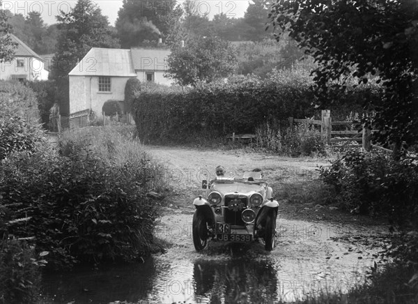 MG PA of RA MacDermid, B&HMC Brighton-Beer Trial, Windout Lane, near Dunsford, Devon, 1934. Artist: Bill Brunell.